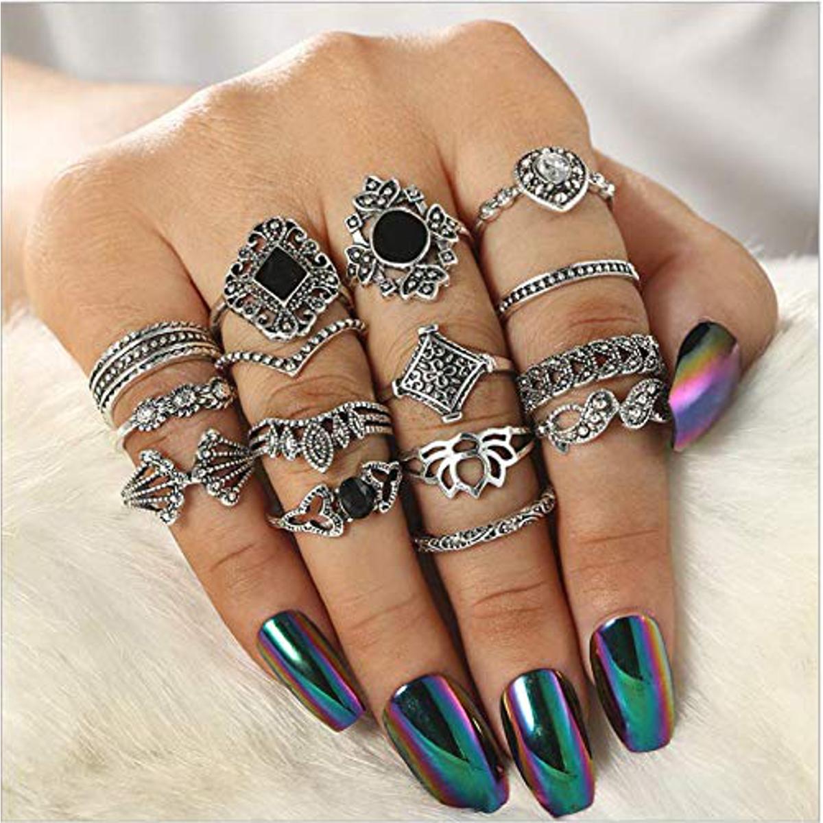 15 Pcs Anniversary Rings Set for Girls Imported High Quality